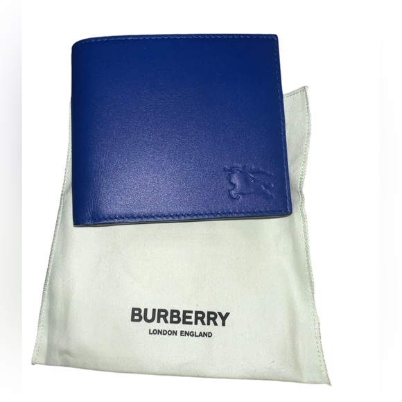New Authentic BURBERRY Blue EKD Bifold with Coin Wallet $550.00 - Picture 7 of 11